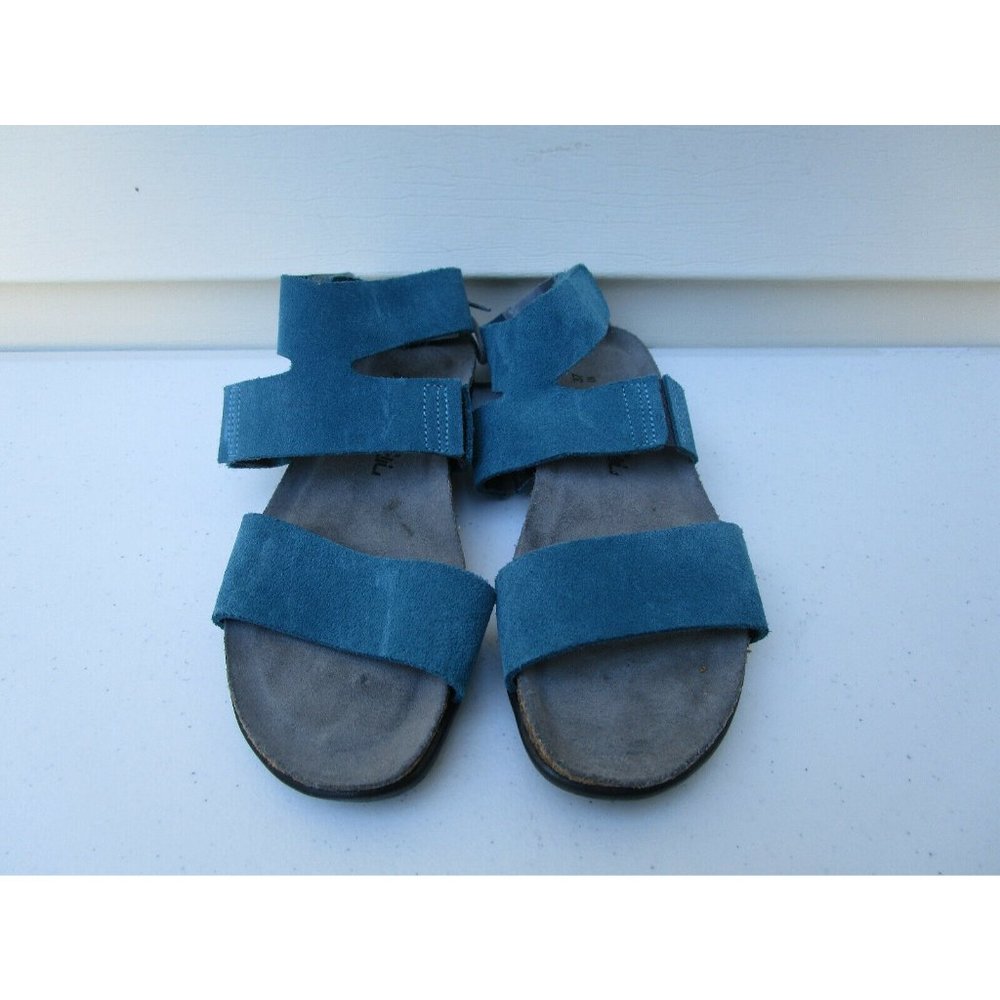 Naot Women's Sandals Blue Leather Ankle Tie Straps Size 6M - Picture 3 of 8